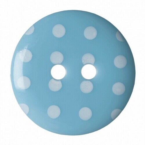 Hemline Polka Dot Buttons Sky Blue 18mm - per pack of 4 - Afbeelding 1 van 1