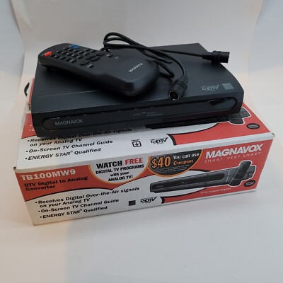 Magnavox TB100MW9 DTV Digital To Analog Converter W/Remote