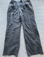 Gap Pants Womens Size 14 Black Tencel Straight Leg Pleated Pockets Lightweight
