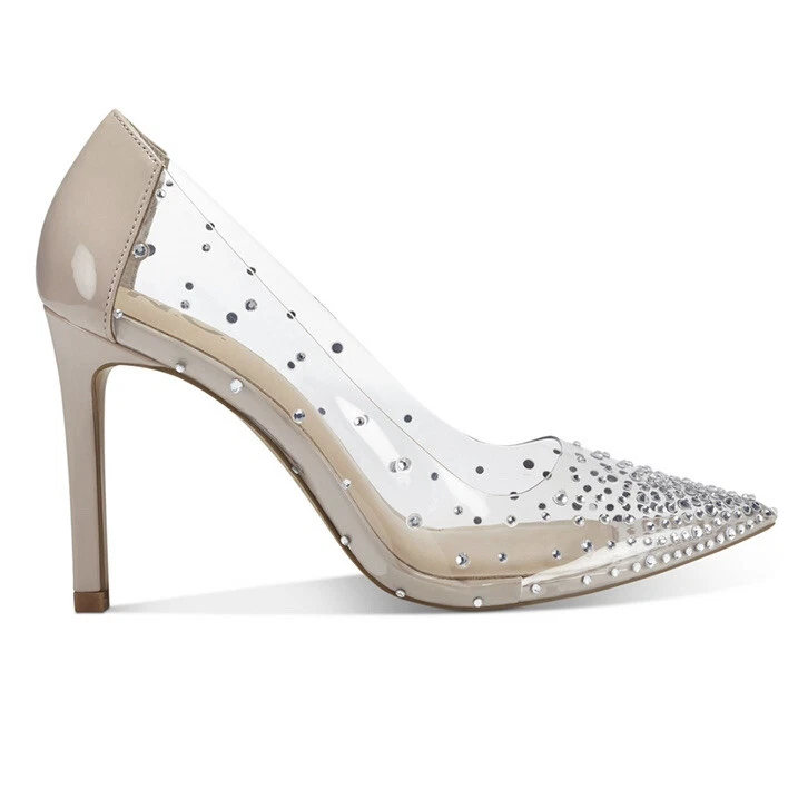INC International Concepts Womens Katey Clear Vinyl Pumps Heel Shoes Size 9