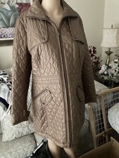 Tumi Womens Diamond Quilted Coat Jacket Size Large. Mint