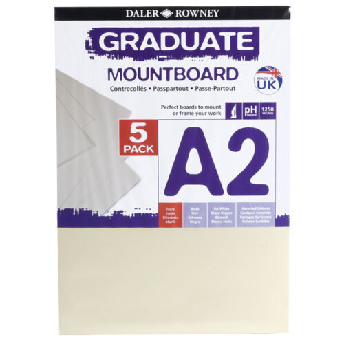 Daler Rowney A2 Graduate Mount Board Pack of 5 Ivory - Picture 1 of 1