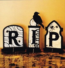 3 pc Set, Tabletop Tombstones, Halloween, Haunted House, Graveyard Party Decor