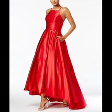 Betsy Adam High Low Red Stain Prom Dress Size 0 Petite 