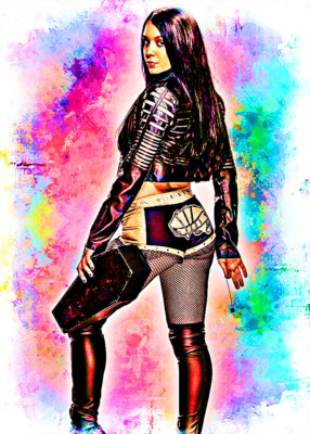 Cora Jade  Wrestling Model Celebrity 19/25 ACEO Fine Art Print Card By:Q