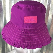 UV Skinz Girls Bucket Hat Turquoise Purple Cap Size 2T With Little Ruffle Trim