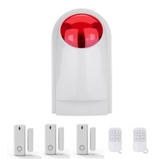 Kit Sirena Stroboscopica + 3 sensori porta finestra + 2 telecomandi Allarme Casa