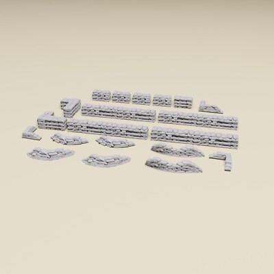 Sandbag Walls Set - Detailed Terrain for 28mm, 20mm, 15mm ,HO Tabletop Wargames