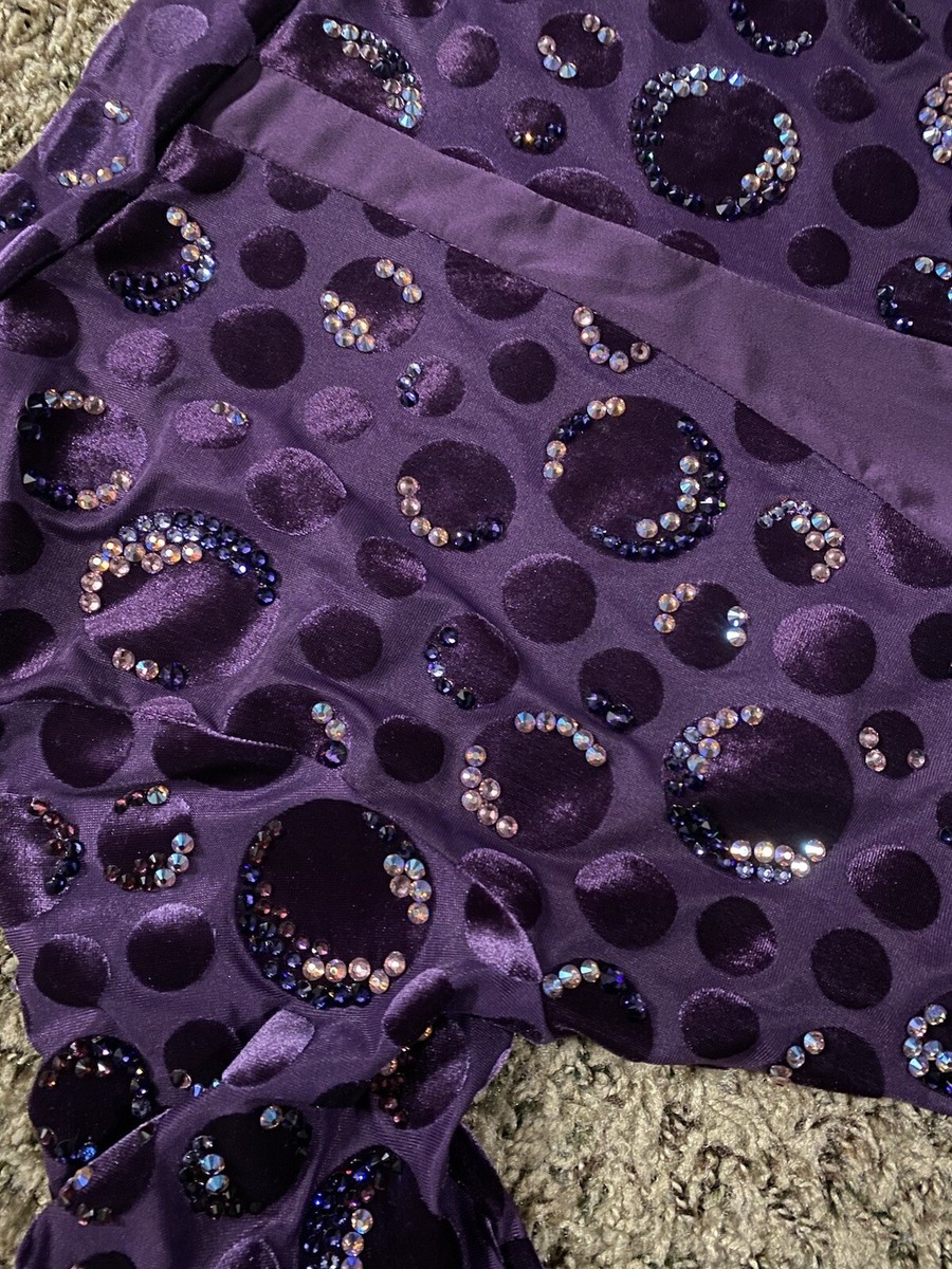 Purple Velvet Polkadot Dress (with Rhinestones) | eBay