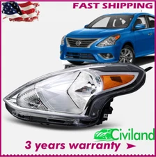Left Driver Headlight Assembly For 2015-2019 Nissan Versa 4DR Halogen Headlamp