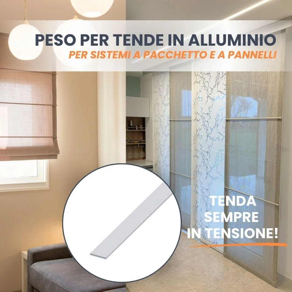 PROFILO IN ALLUMINIO BIANCO PIATTO CM 3 E 4 PER STRISCE STRIP LED BARRA PIATTA - Immagine 2 di 4