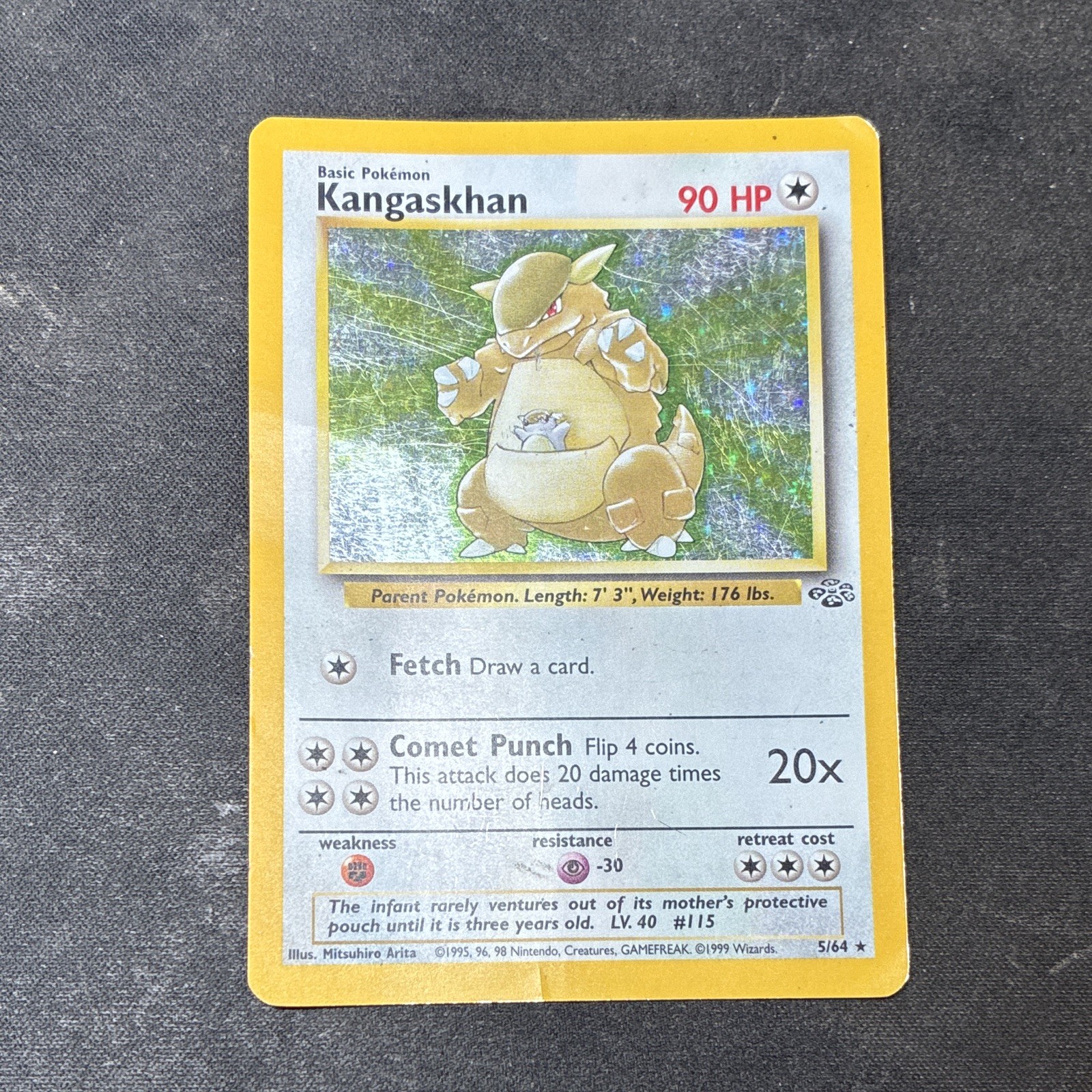Pokémon TCG Kangaskhan Jungle 5/64 Holo Rare Unlimited 90 HP English 1999