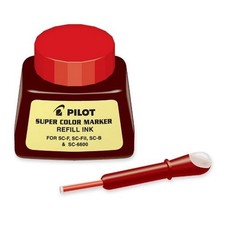 PILOT Super Color Permanent Marker Refill Ink, Red Ink, 1 Ounce Bottle with Drop