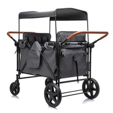 4 Seater Wagon Stroller All-Terrain PU Wheels Suspension Aluminum Push Cart
