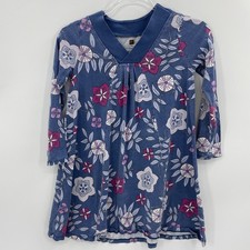 TEA Dress Mountainside Floral Trapeze Girls Size 10 A-Line Cotton 3/4 Sleeve