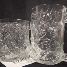 1995 McDonald's Batman Forever Collectors Glass Mugs Lot of Two Unused Mint