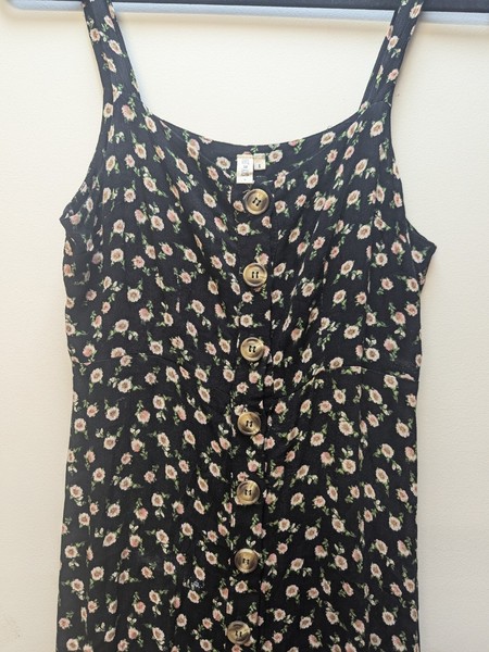 SKY & SPARROW Floral Button Up Sundress. Small
