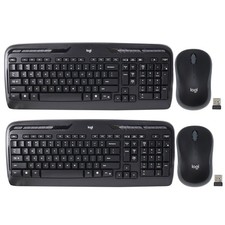 2x Logitech MK320 Full-size Wireless Membrane Keyboard and Mouse Bundle for PC