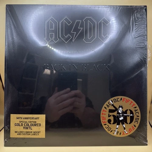 AC/DC - Back In Black LP Gold Colored Vinyl Record - 50th Anniversary Edition