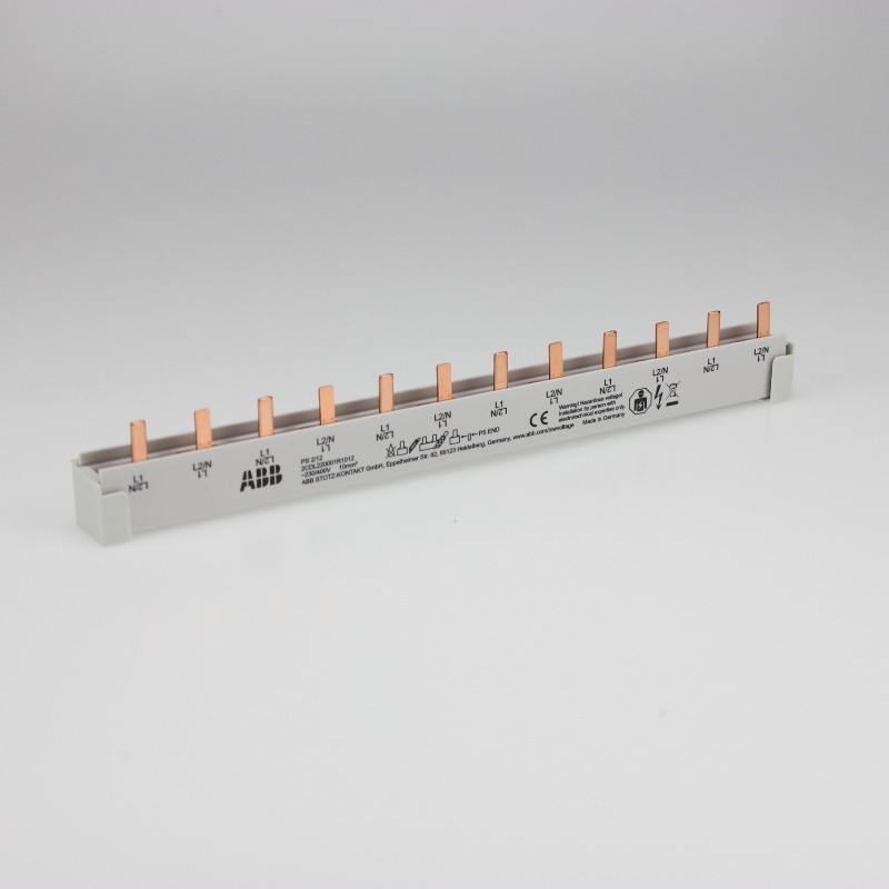 ABB PS2/12 carril de fase 2Ph., 12 pines, 10 mm², extensible + tapas finales
