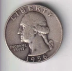 1956-D WASHINGTON QUARTER 25¢ DENVER 90% SILVER COIN UNITED STATES MINT