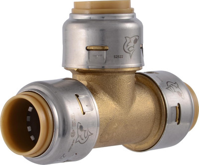 Max 1/2 Inch Tee, Push to Connect Brass Plumbing Fitting, PEX Pipe, Copper, CPVC