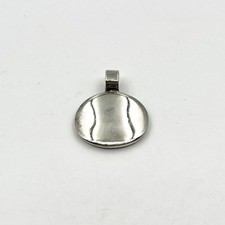 925 Sterling Silver Polished Curved Oval Blank Identity Pendant 2301733-39 