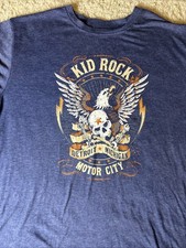 Kid Rock T Shirt Detroit Motor City Adult Size XL Blue Concert Tour
