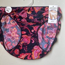 NWT JOCKEY SZ 6 M BIKINI TACTEL NO PANTY LINE PROMISE FLORAL BLUE ORANGE PANTIES
