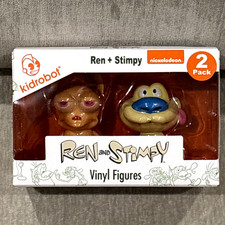 Kidrobot Nickelodeon Ren and Stimpy 3 inch Vinyl Figure 2 pack Set New