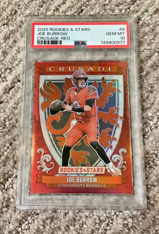 POP 2 PSA 10 2025 Rookies & Stars Crusade Joe Burrow Red /99 #8 Bengals view 3