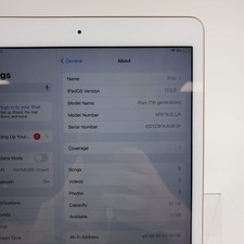 WiFi Only Apple iPad 7th Gen 32GB 17.0.3 Gold MW76LL/A