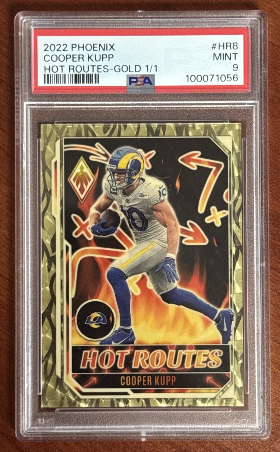2022 Panini Phoenix Cooper Kupp Gold Vinyl True 1/1 Hot Routes PSA 9 Rams