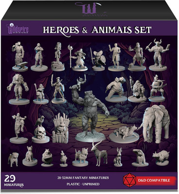 Heroes, NPC Animal Companions & Troll King for DND Miniatures Bulk 28Mm-32Mm Unp