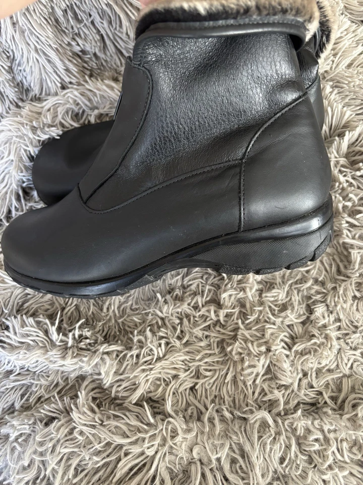 Calentadores de Puntera Mujer Talla 9.5 Ancho Cuero Negro Forrado Botas Foto 3 de 4