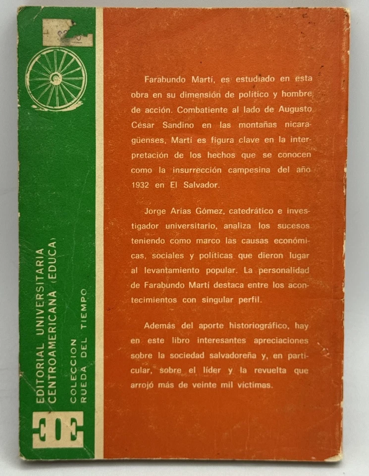 Arias Gómez, Farabundo Marti - VINTAGE SPANISH ESPAÑOL 1972 FIRST PRIMERA ED - Image 2 of 4