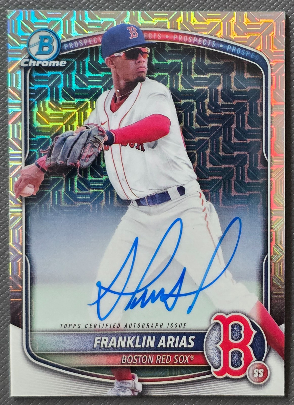 2025 Franklin Arias Bowman Chrome Prospects Mojo Auto - Red Sox