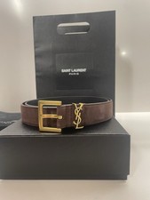 YSL Gürtel braun Cassandre Gürtel aus Wildleder