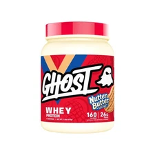 GHOST Whey Protein Powder, Nutter Butter - 1LB Tub, 26G of Protein - Flavored Is