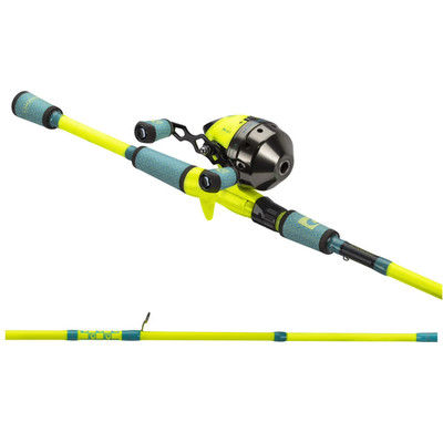  6ft Medium Hi-Viz Yellow and Blue Spincast Fiberglass Combo