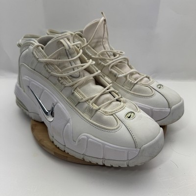 Nike Air Max Penny 1 Shoes Mens Size 10.5 White Silver Chrome Swoosh 685153-100