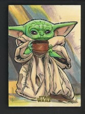 Marketplace image: 2026 Topps Chrome Star Wars Galaxy 1/1 Grogu Gold Foil Sketch by Marlo Martos