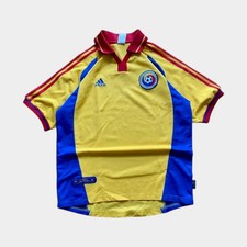 Romania Home Football Shirt 2000 2002 Adidas Orange Adults M Medium