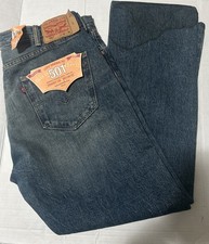 Levis 501 Original Fit Jeans Straight Leg Button Fly 100 Cotton Blue 38 X 30