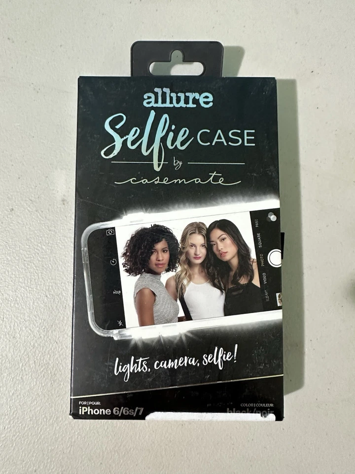 Funda iPhone Allure Selfie Por Casemate Luz LED iPhone 6/6S/7 Negra/Ver Desc Foto 2 de 4