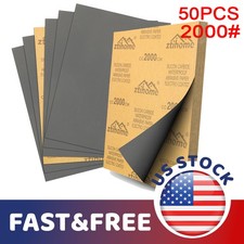 50x Premium Sandpaper 9" x 11" Sanding Sheet Wet Dry 2000 Grit Silicon Carbide