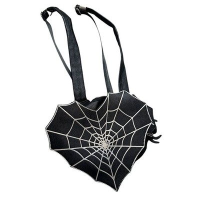 Mad Engine Halloween Spider Web Heart Backpack Purse - New Mad Engine Spiderweb Heart Backpack Purse Goth Halloween  main image 4