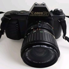 Canon T50 Camera, Leather Case Carrying Strap Collectible Photography Tested