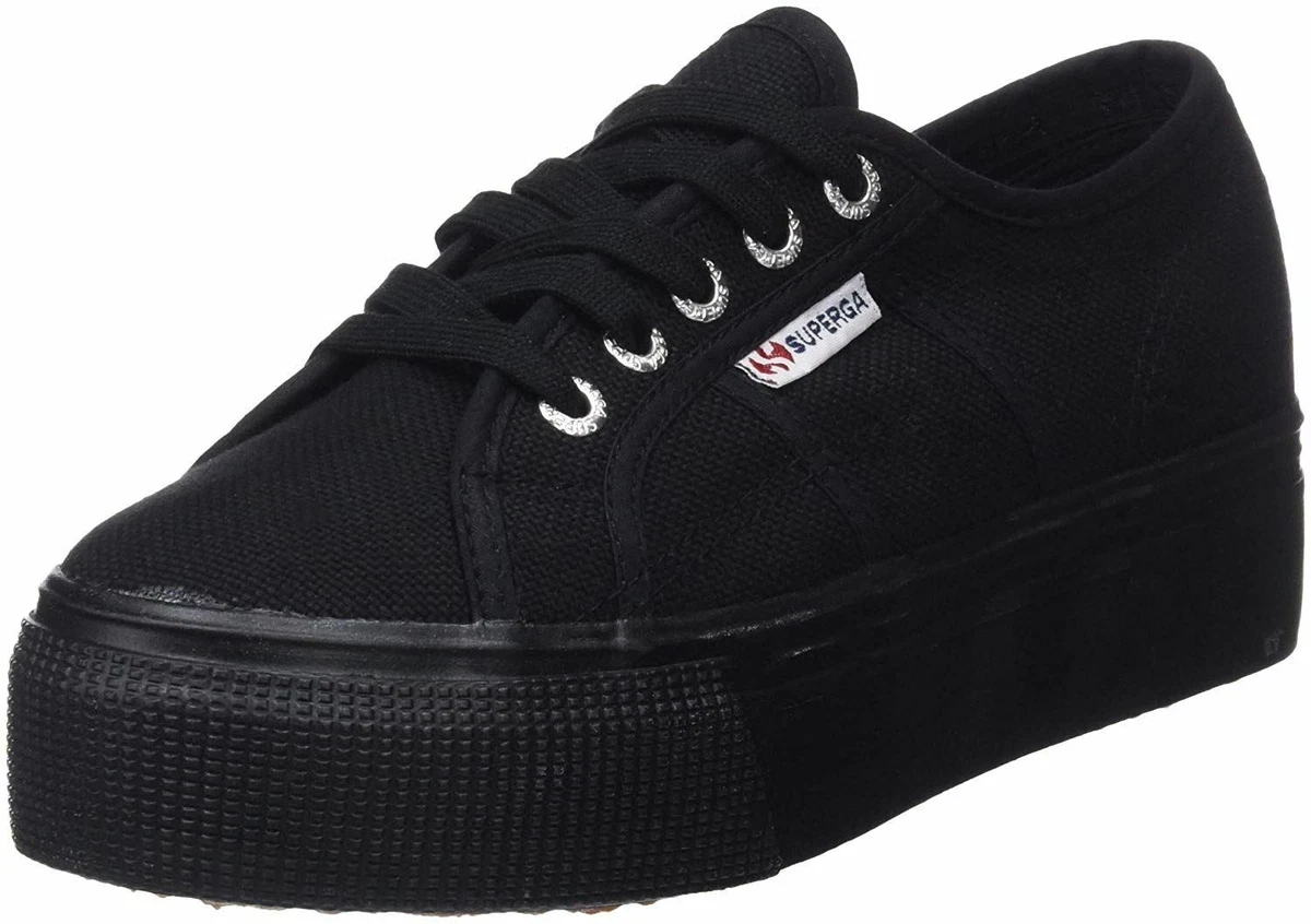 Superga hotsell black flatforms