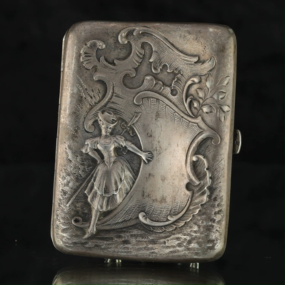 Ladies Petit Point Embroidery Cigarette Case Holder Great Condition For Age - UK Australia